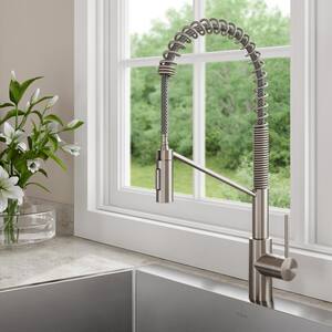 Oletto Single-Handle Pull-Down Sprayer Kitchen Faucet in all-Brite Spot-Free Stainless Steel