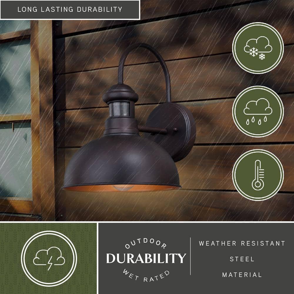 Franklin Bronze Dimmable Motion Sensor Outdoor Wall Light
