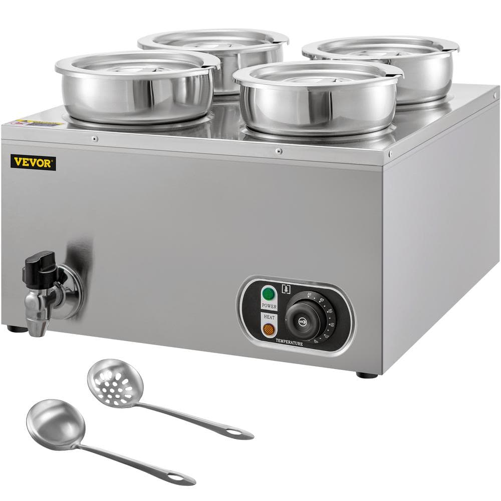 VEVOR Commercial Food Warmer 16.8 qt. Capacity Electric Soup Warmer  Adjustable Temp Stainless Steel Bain Marie Food Warmer TT4G4LBWTT0000001V1  - The Home Depot