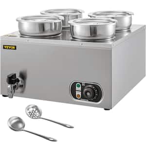 Commercial Food Warmer 16.8 qt. Capacity Electric Soup Warmer Adjustable Temp Stainless Steel Bain Marie Food Warmer