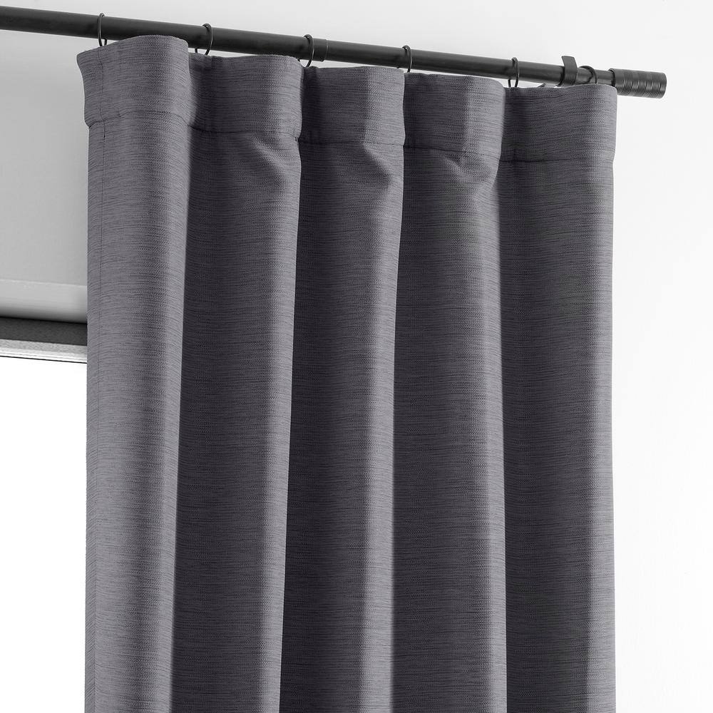 Armour Grey Puddle Length Blackout Drape Panel