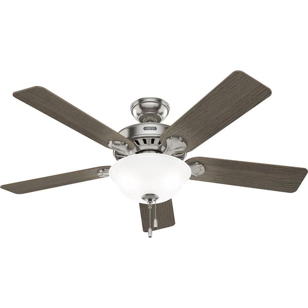 Hunter Pro's Best 52 in. Indoor Brushed Nickel Ceiling Fan with Light Kit Included