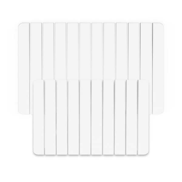 castellousa Diatomite Quick-Dry Stone Water-Absorbing White Bath Mat Set Large and Medium