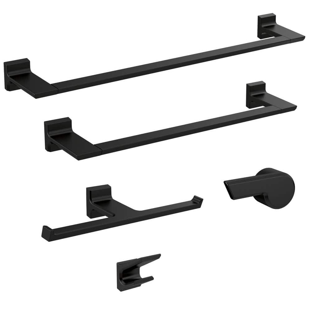 Matte Black Stainless Steel Wall Mount Tissue Holder with Shelf