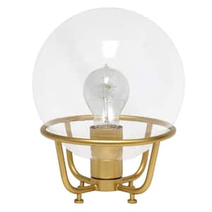 10 in. Matte Gold Glass Crystal Ball Table Lamp
