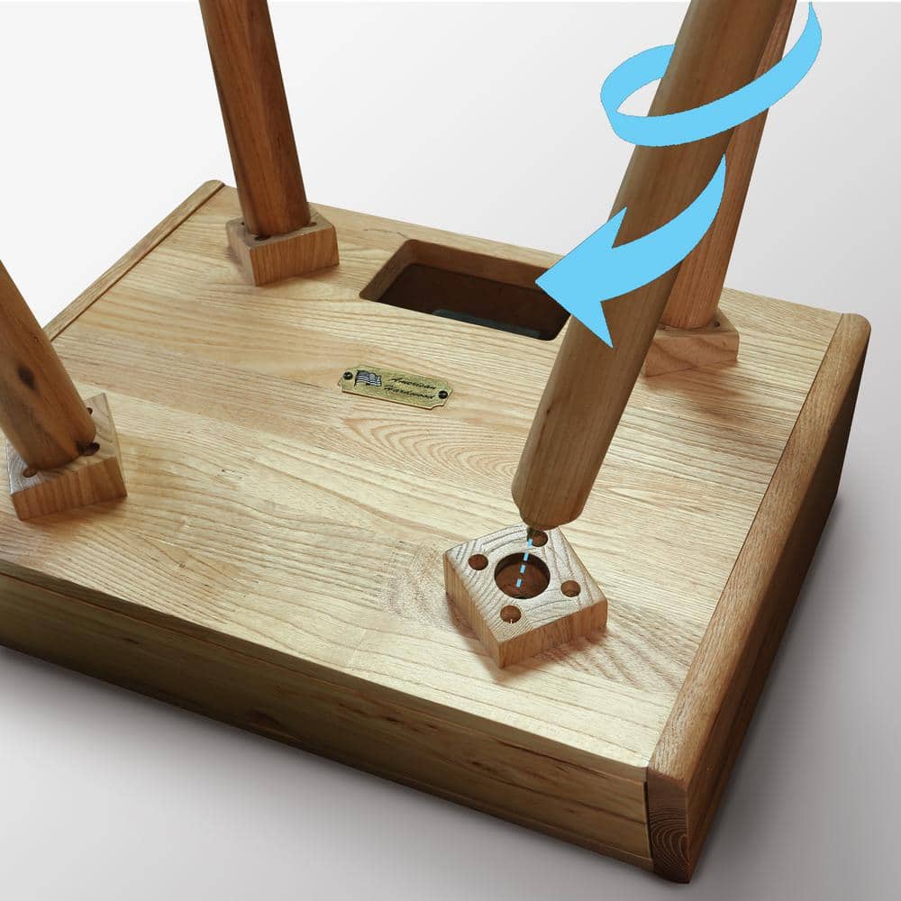 Natural Oak Nightstand with USB Ports and Drawer
