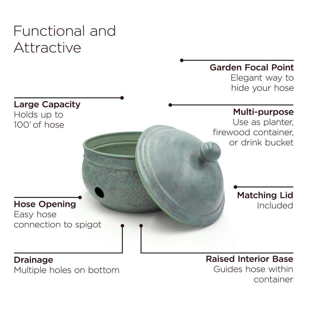 Key West Blue Verde Steel Hose Pot with Lid