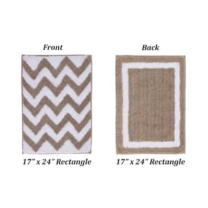 Pegasus Collection Beige 17 in. x 24 in. 100% Polyester Bath Rug