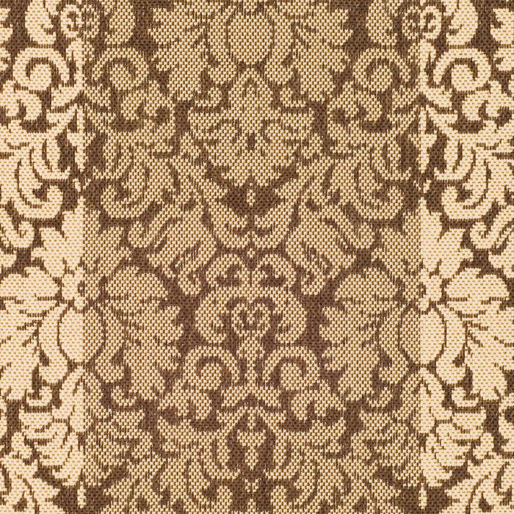 Reversible Easy-Care Brown/Natural Synthetic Runner Rug, 2'3" x 6'7"