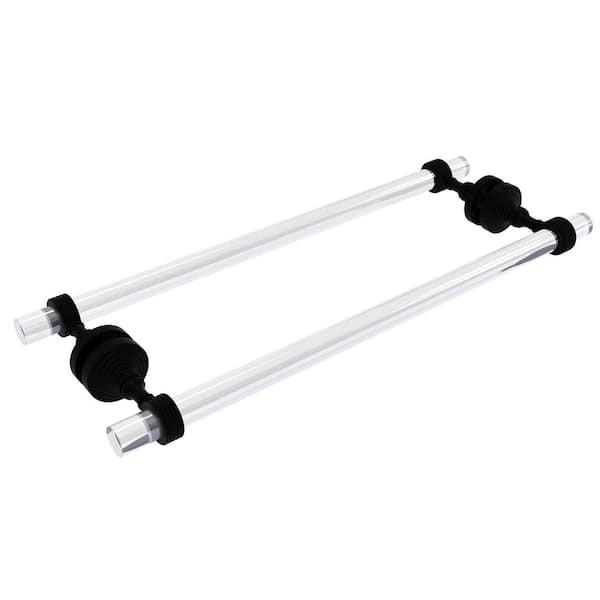 Allied Brass Pacific Grove Collection 18 in. Over-the-door Double Towel Bar in Matte Black with Groovy Accents