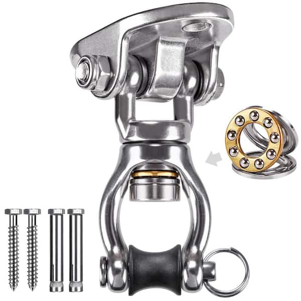 1200 lb. Capacity Stainless Steel Swing Hanger with Bearing Swivel Swing Hook for Aerial Yoga Hammock Chairs, Silver