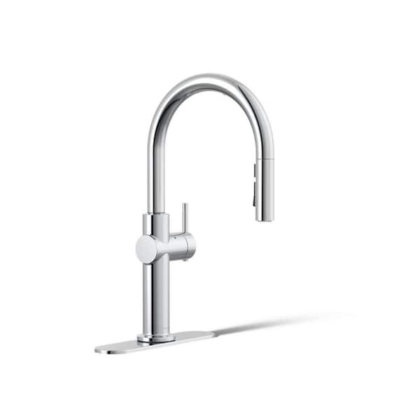 Crue Single-Handle Touchless Pull-Down Sprayer Kitchen Faucet in Polished Chrome