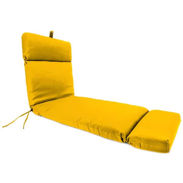 Jordan Manufacturing Sunbrella 72 in. x 22 in. Canvas Sunflower Yellow Solid Rectangular French Edge Outdoor Chaise Lounge Cushion
