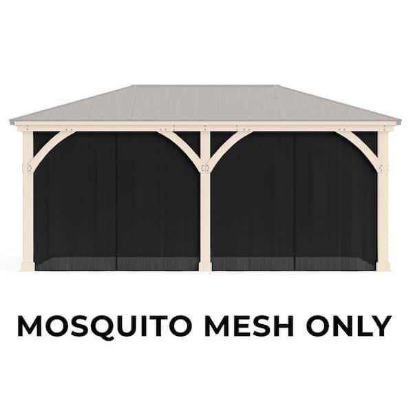 Yardistry Mosquito Mesh Kit to fit Meridian 12 ft. x 20 ft. Gazebo with UV resistant Phifer Material and Easy Glide Tracks