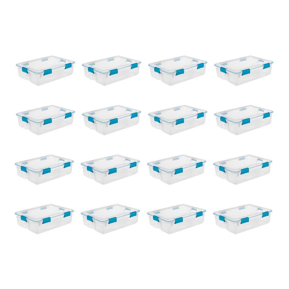 37 Qt. Thin Latched Gasket Plastic Storage Bin Tote in Clear (16-Pack) price history on PriceWatchPro