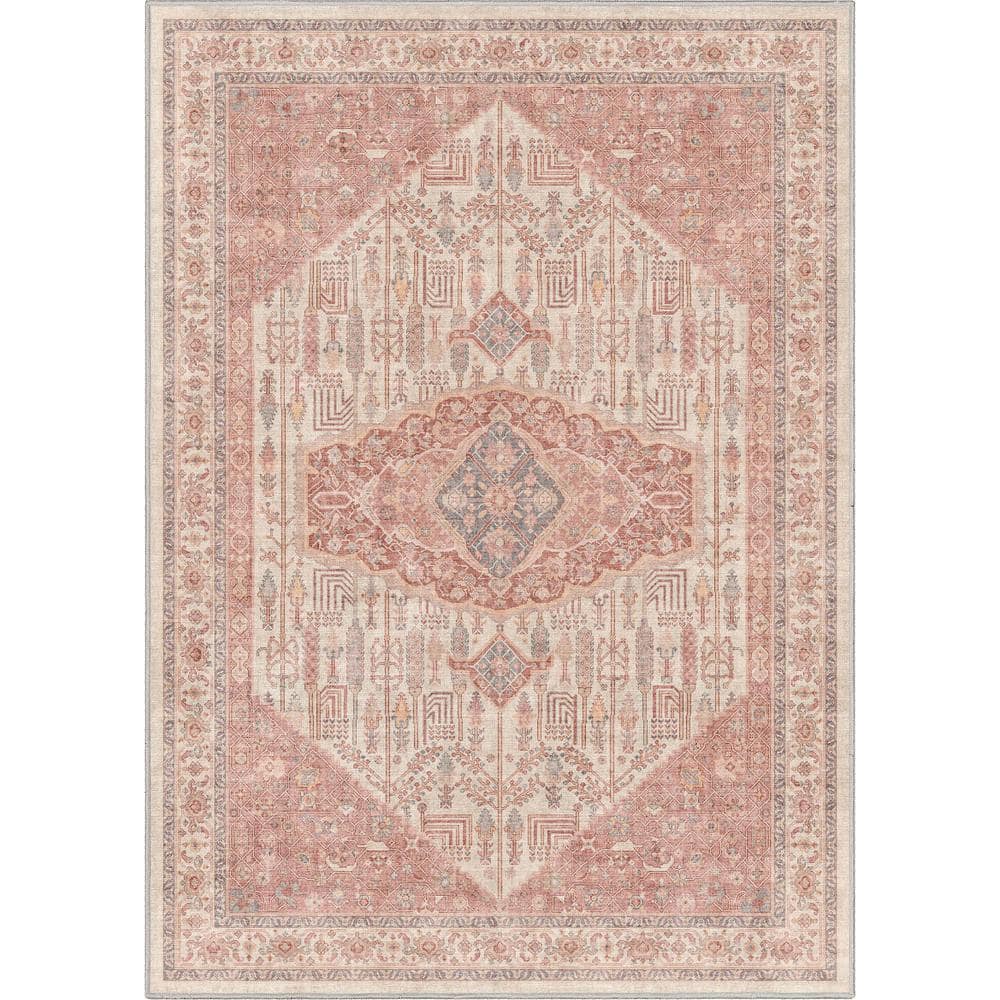 Beige Coral 5 ft. 3 in. x 7 ft. 3 in. Apollo San Marino Vintage Oriental Botanical Area Rug price history on PriceWatchPro
