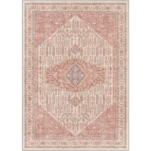 Beige Coral 5 ft. 3 in. x 7 ft. 3 in. Apollo San Marino Vintage Oriental Botanical Area Rug