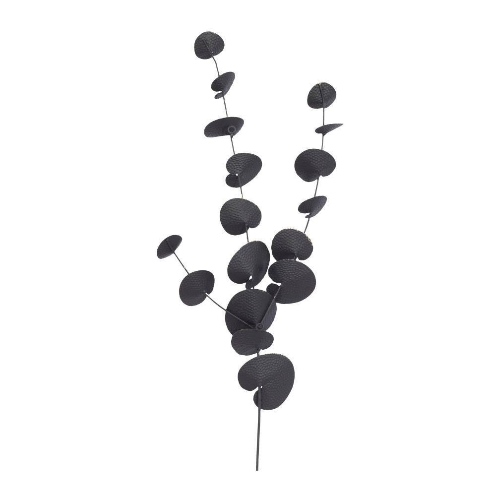 Black Metal Leaf Novelty Wall Sculpture, 17" x 36"