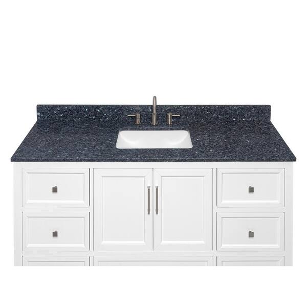 Transolid 61-in Blue Pearl Granite Single Sink Bathroom Vanity Top