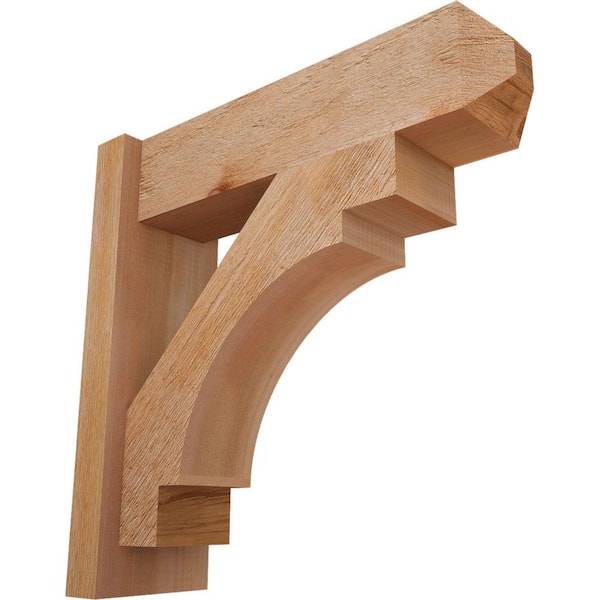 Ekena Millwork 6 in. x 20 in. x 20 in. Western Red Cedar Merced Craftsman Rough Sawn Outlooker