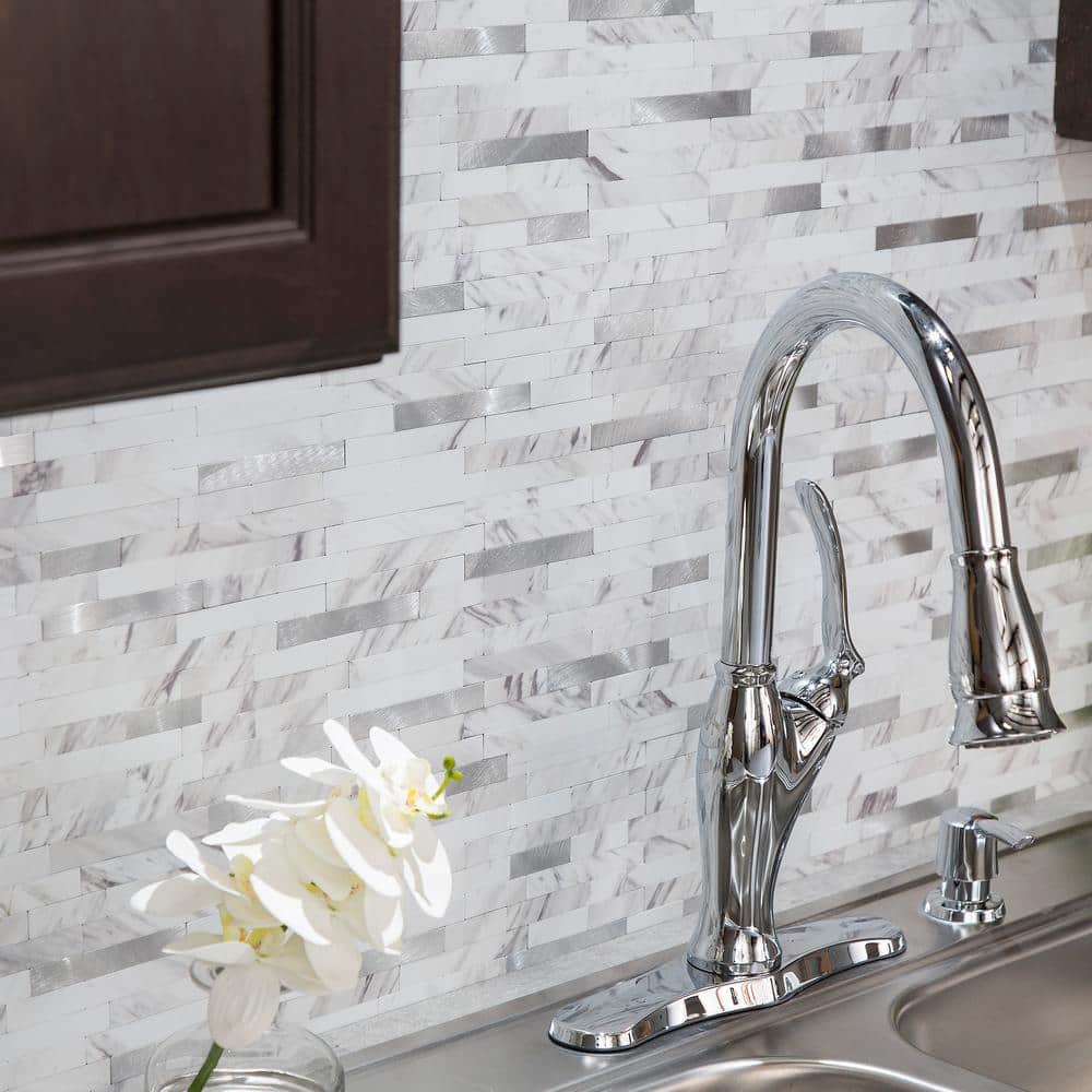 Marble Shine Peel and Stick Collage Tile for Kitchen and Bathroom
