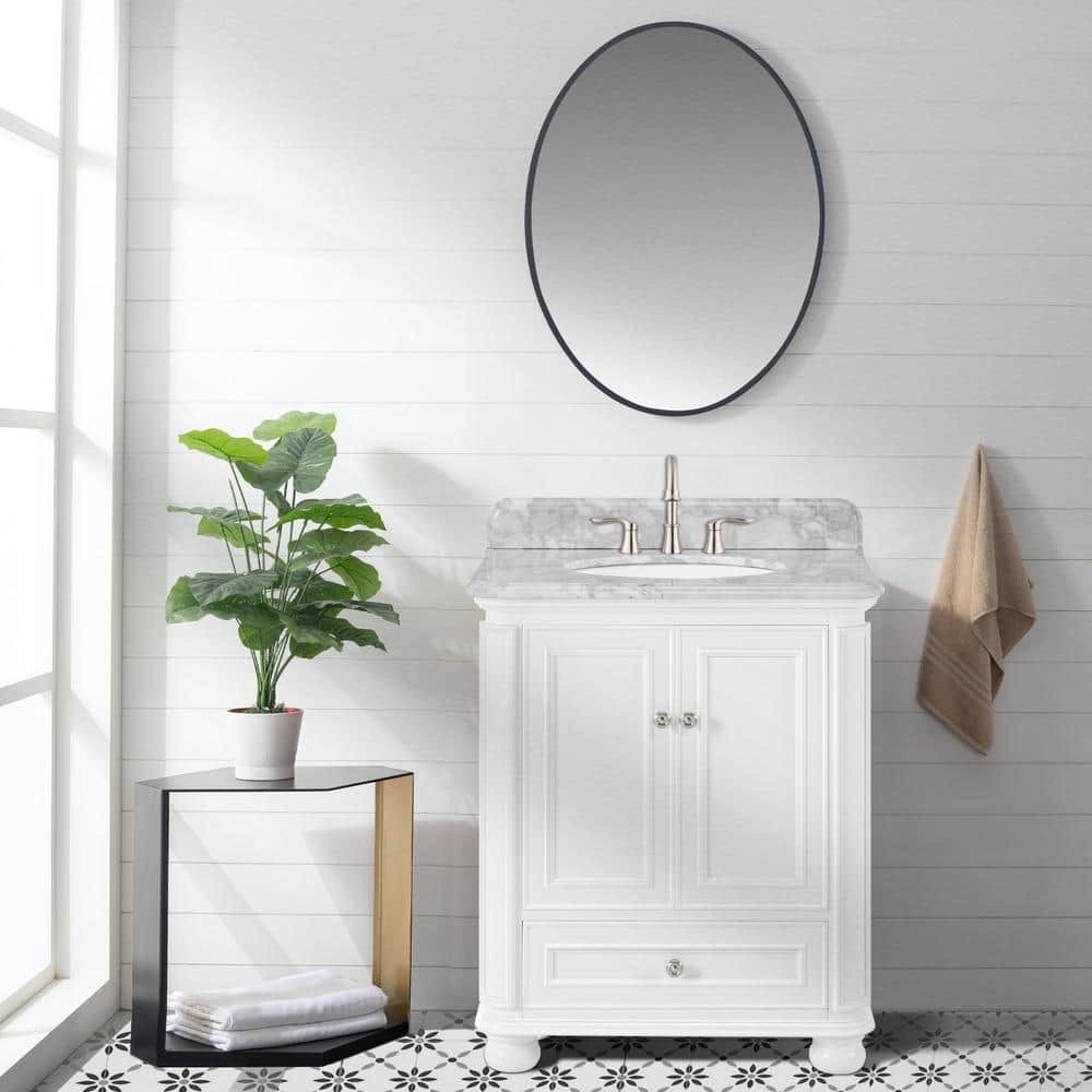 30 in. W x 22 in. D x 39 in. H Single Sink Freestanding Bath Vanity in Whit