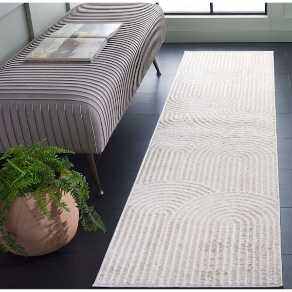 Maya 2 ft. x 8 ft. Taupe/Ivory Zen Arches Runner Rug