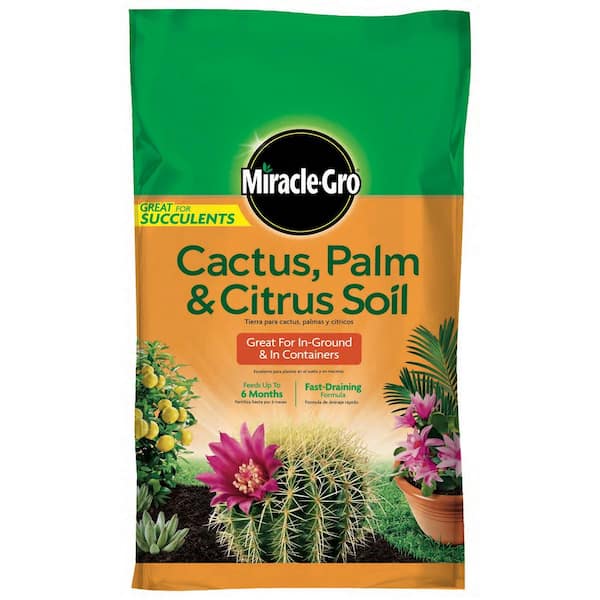 Miracle-Gro Cactus, Palm and Citrus Soil 1 cu. ft. For In-Ground Use or Containers, Great for Succulents, Feeds up to 6-Months