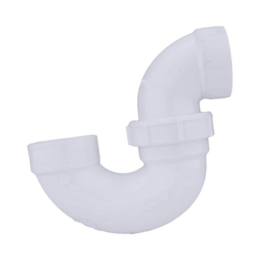 White PVC Schedule 40 P-Trap with Union, 1-1/2 inch