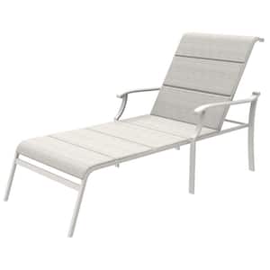 Riverbrook Shell White Padded Sling Aluminum Outdoor Patio Chaise Lounge Chair