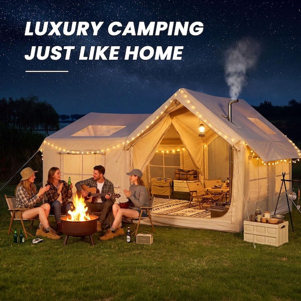 BOZTIY 8-Person Inflatable Tent with Hand Pump Easy Setup Blow Up