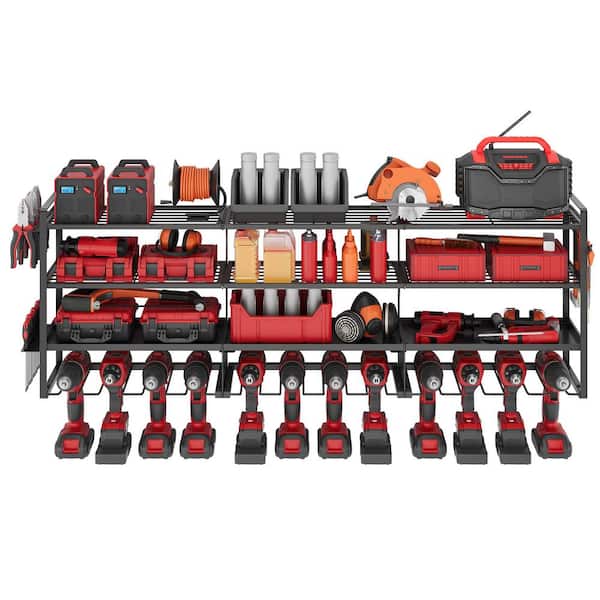 4 Tier 12 Drill Holder, Garage Tool Organizer and Storage