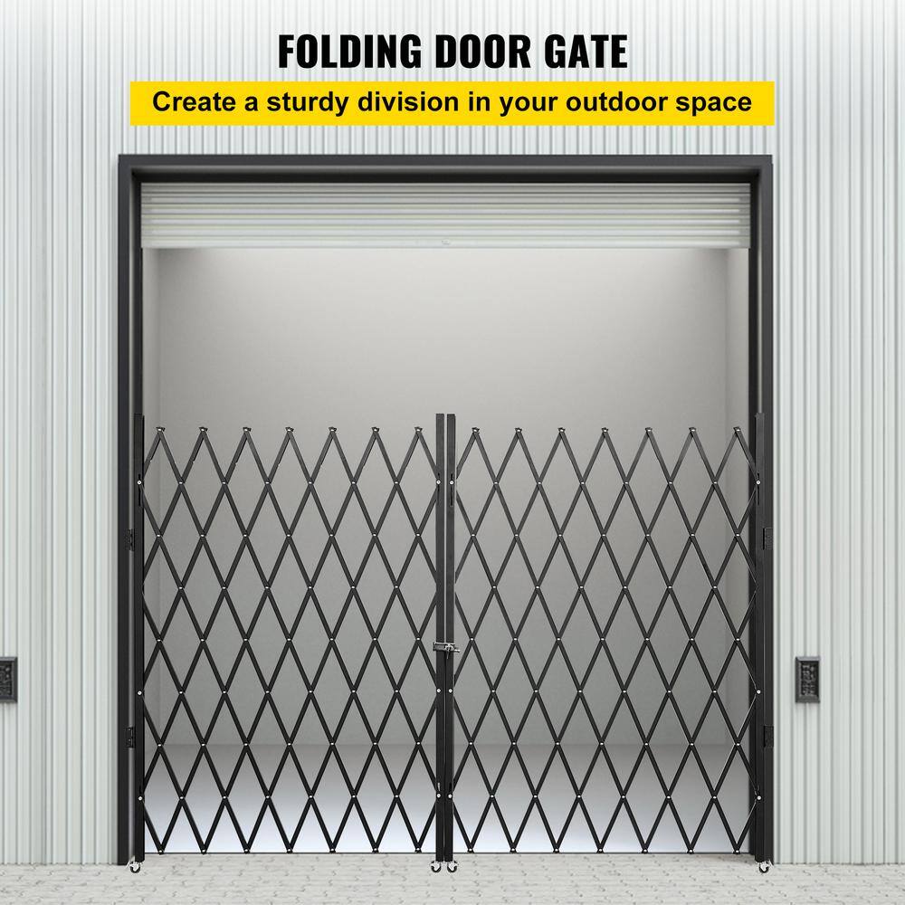 Black Metal Double Folding Security Gate for Commercial Use