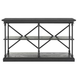 Black Cornice Iron And Wood Entryway Tv Stand Console Table Fits TV's up to 65"