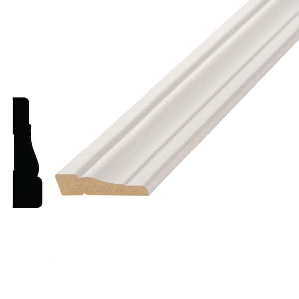 Alexandria Moulding LWM 351 5/8 in. D x 2-1/2 in. W x 96 in. L Primed Finger-Joint Poplar Wood Casing Moulding