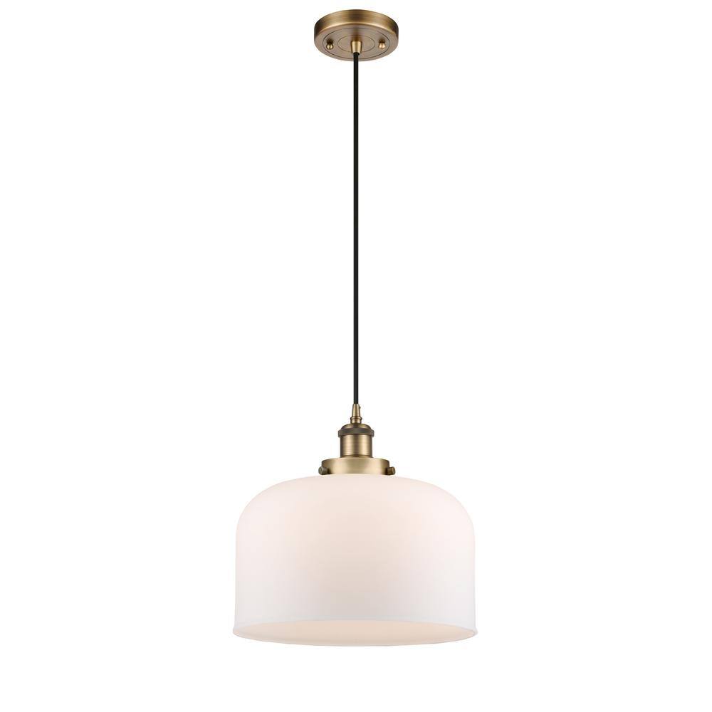 Matte White and Brushed Brass Mini Pendant Light