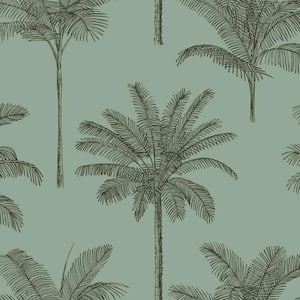 Taj Sage Palm Trees Wallpaper Sample