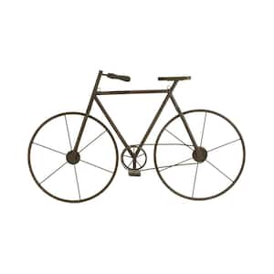 Metal with Wood Brown Finish Bicycle Wall Art