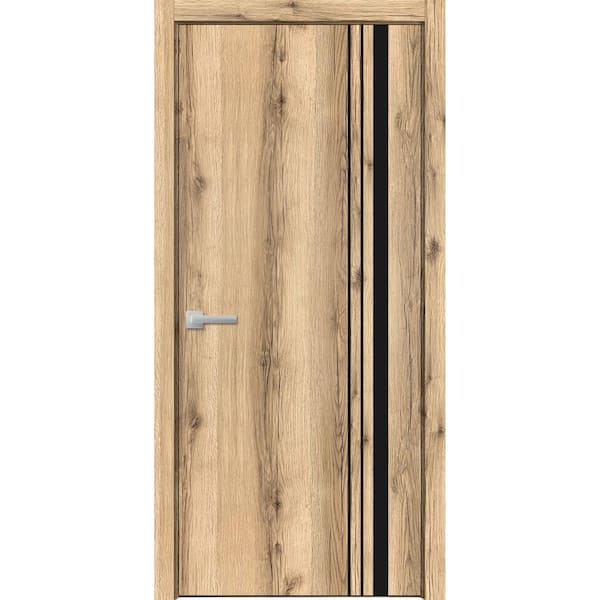 0011 32 in. x 80 in. Left-Hand/Inswing Solid Oak Wood Single Prehung Interior Door with Hardware