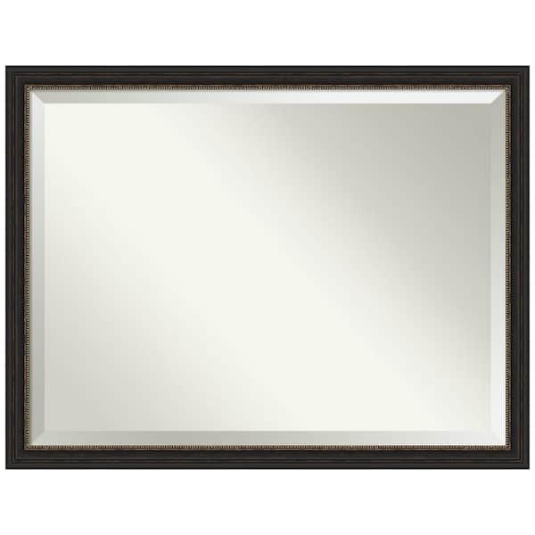 Amanti Art Medium Rectangle Bronze Bronze/Copper Metallic Beveled Glass Modern Mirror (33.5 in. H x 43.5 in. W)