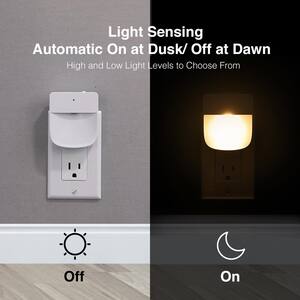 Rectangle Dusk to Dawn and 2-Ways Lumens Switch Automatic LED Night Light (5-Pack)