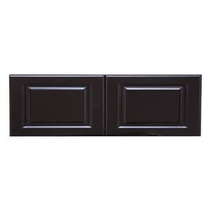 LIFEART CABINETRY LaPort Assembled 36 in. x 18 in. x 12 in. Wall Cabinet with 2 Doors and No-Shelves in Dark Espresso