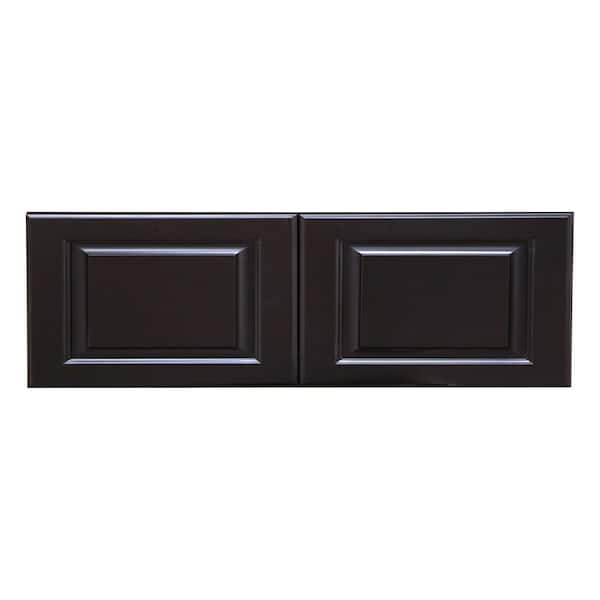 LIFEART CABINETRY LaPort Assembled 30 in. x 18 in. x 12 in. Wall Cabinet with 2 Doors in Dark Espresso