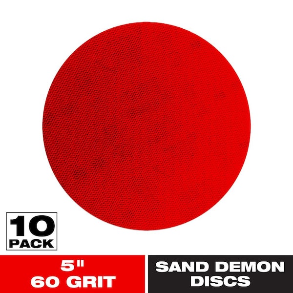 5 in. 60-Grit Sand Demon Sanding Discs with Connection Pad (10-Pack)