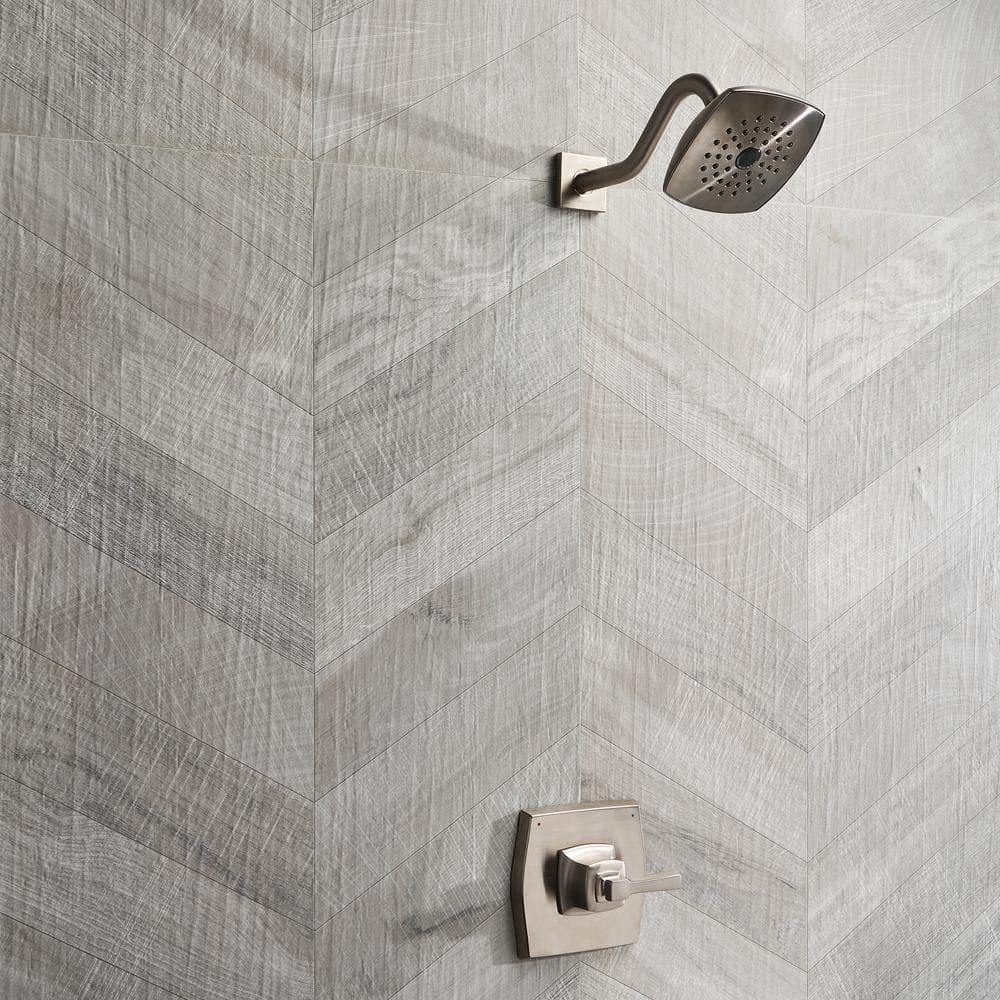 Auburn Chevron Gray 24 in. x 48 in. Matte Porcelain Floor and Wall Tile