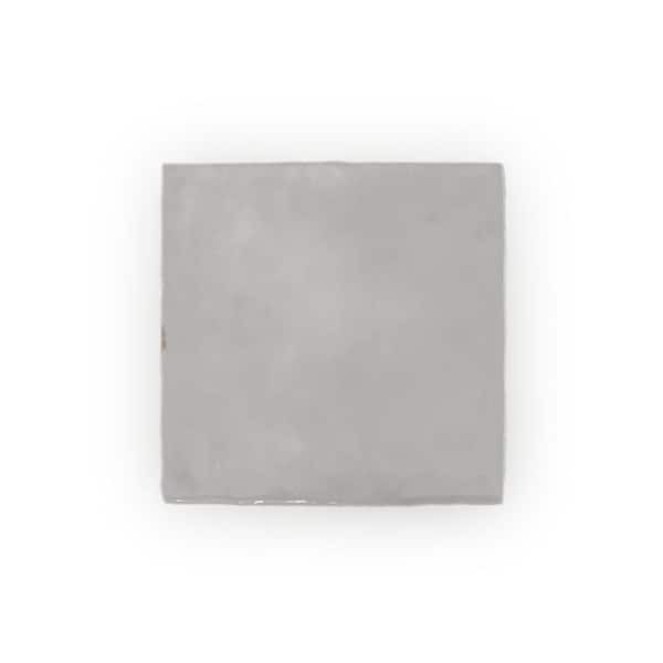 Jeffrey Court Vista Grey Zellige 4 in. x 4 in. Glossy Ceramic Wall Tile (5.4 sq. ft./Case)