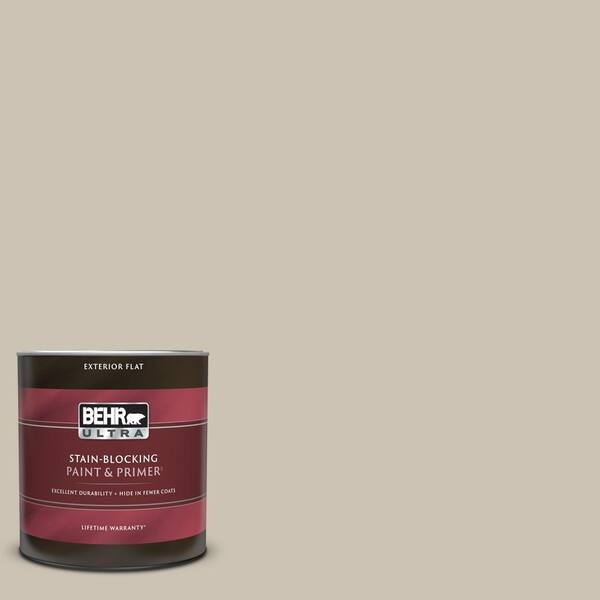 BEHR ULTRA 1 qt. PPU508 Sculptor Clay Flat Exterior Paint & Primer