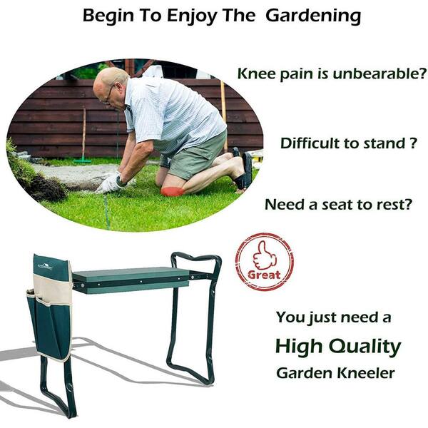 Unbranded - Garden Kneeler and Seat Folding Multi-Functional Steel Garden Stool