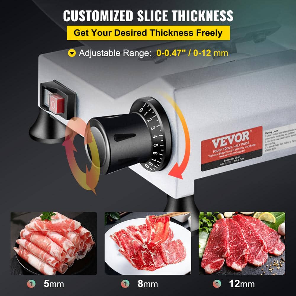 VEVOR 10'' Aluminum Commercial Meat Slicer with Blade Guard