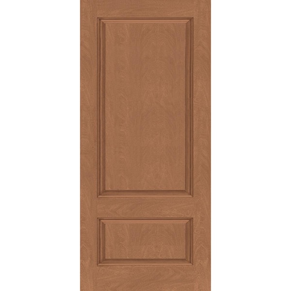 Steves & Sons Regency 36 in. x 80 in. Universal Handing 2-Panel 3/4-Squaretop Autumn Wheat Stain Fiberglass Front Door Slab